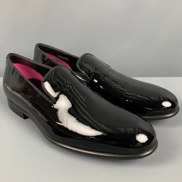 PAUL SMITH Size 7 Black Patent Leather Slip On Loafers - Picture 1 of 10